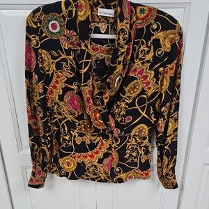 Dana Buchman 100% Silk Baroque Blouse